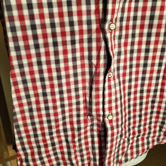 MBX Denim Wear Men's Short Sleeve Button Shirt Red/Blue Size M - Picture 9 of 16